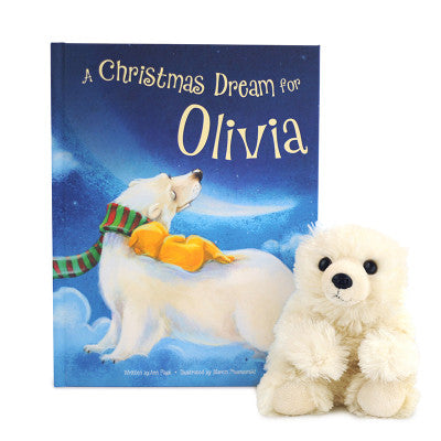 Personalized Christmas Kid's Book and Polar Bear Gift Set