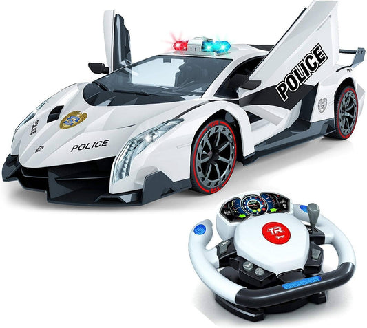 Remote Control Police Car, 4D Motion Gravity and Steering Wheel Controller