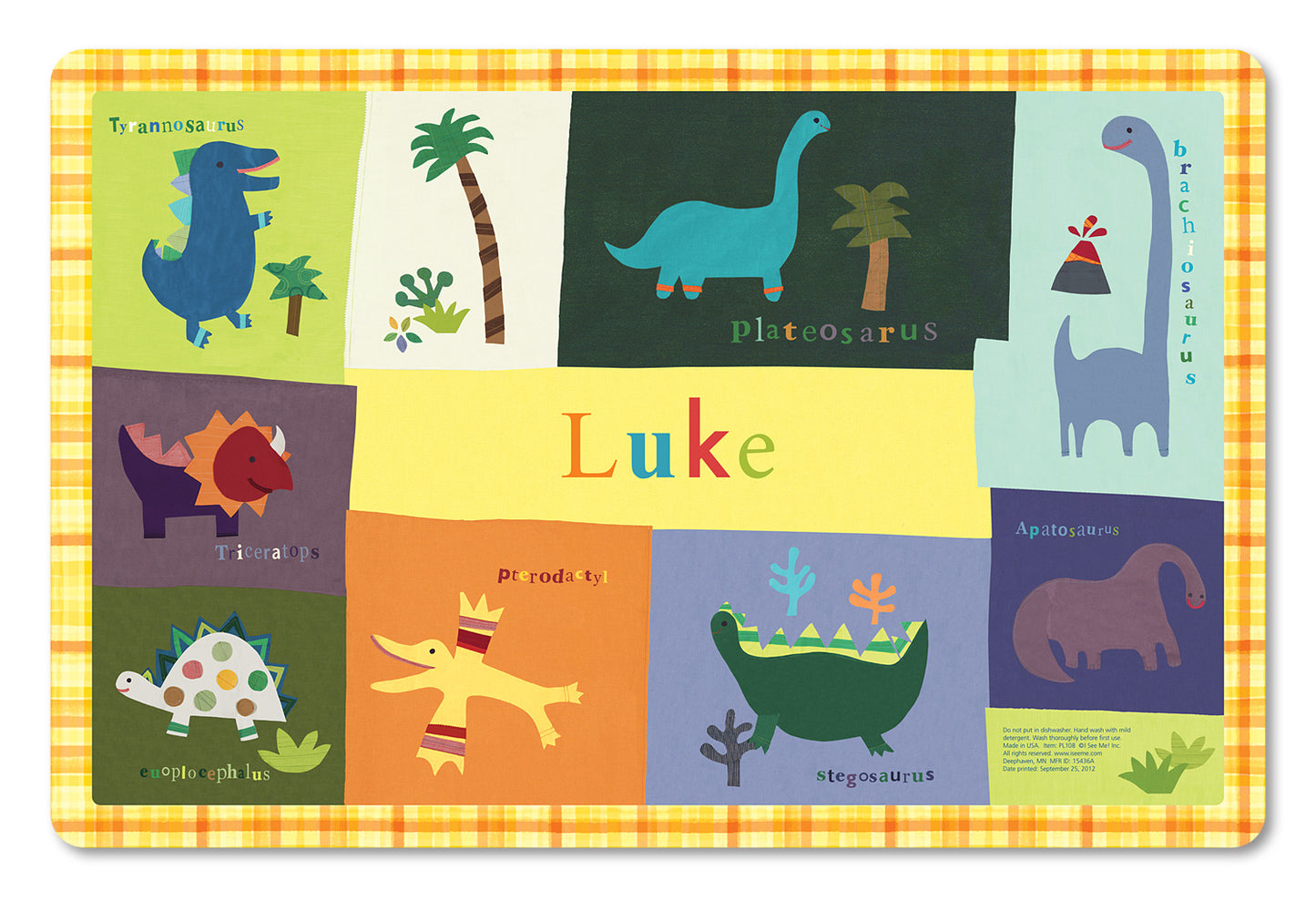 Dinosaurs Personalized Kid's Placemat
