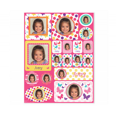 Pink Personalized Photo Kid Stickers