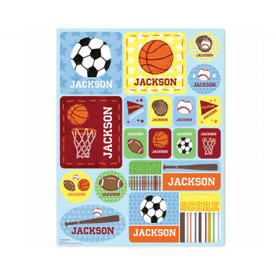 Blue Sports Personalized Kid Stickers